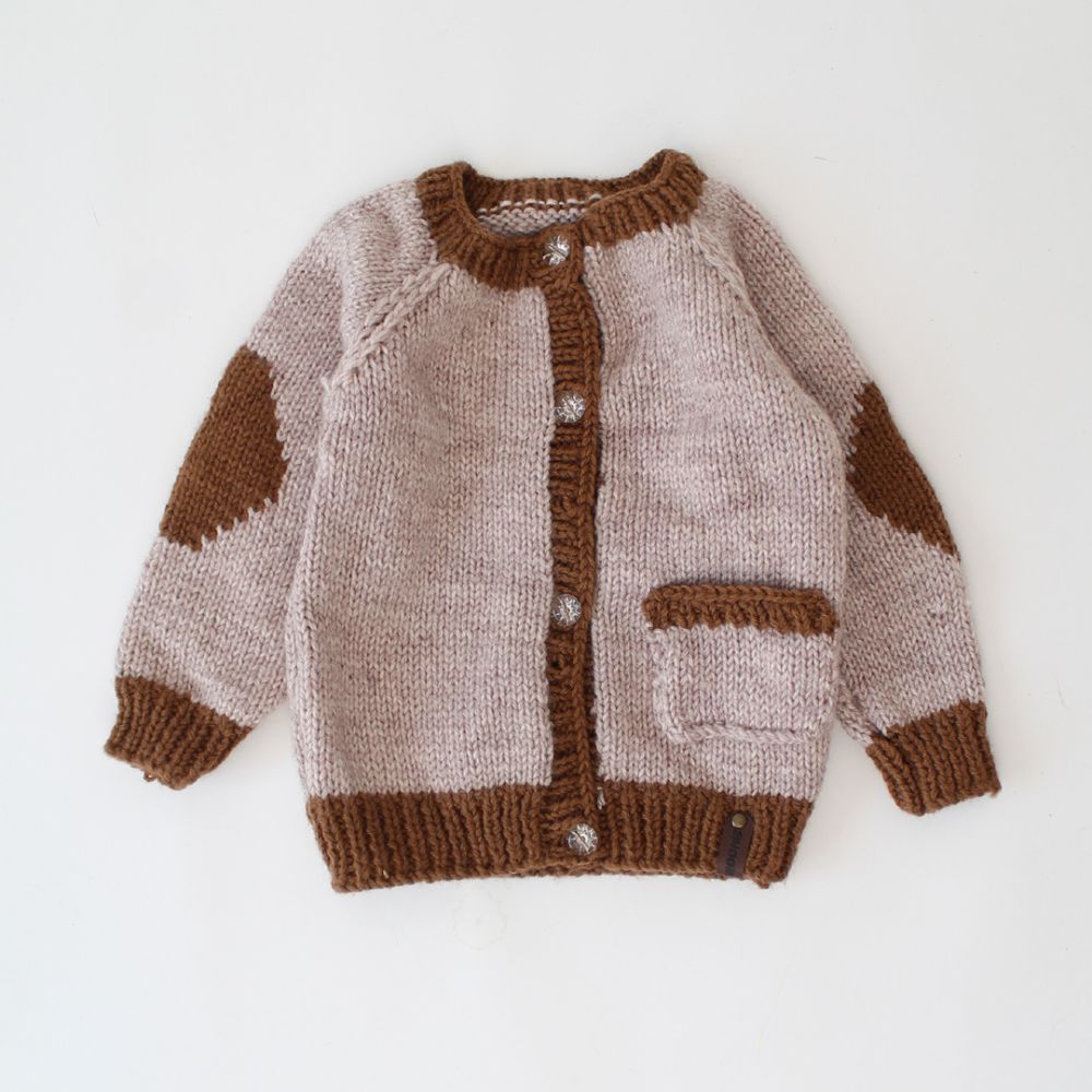 Light Brown and Tan Shade Colored With Graphic Embroidery Sweater